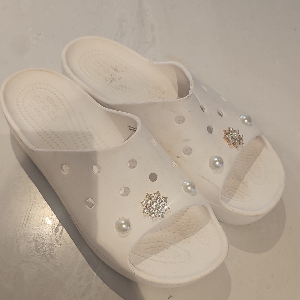 CROCS White Slide Sandals